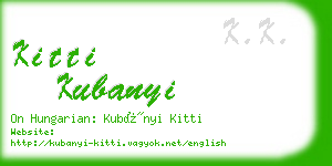 kitti kubanyi business card